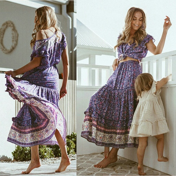 Spell Bravehearts dahlia maxi skirt purple haze M - Picture 4 of 8